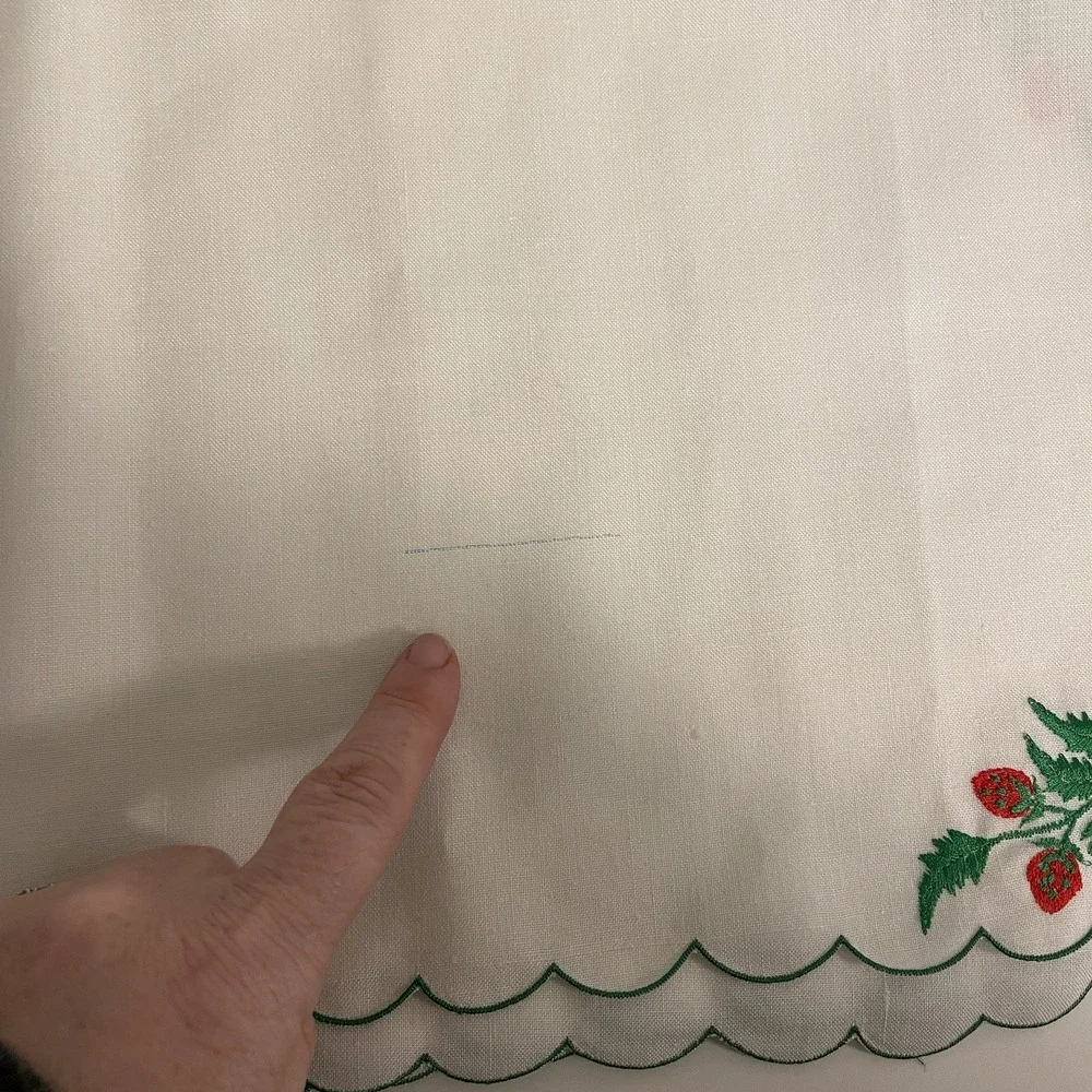 Veloses Gift Shop Strawberry Embroidered Placemats‎ Set Of 6 White Vintage